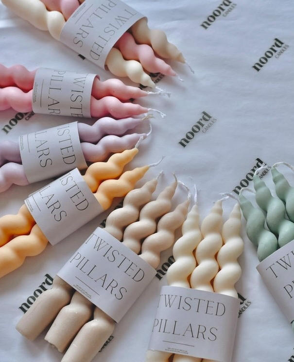 • Candles • Candle Making Tips - We love these soft pastel coloured twisted taper candles by #noordc